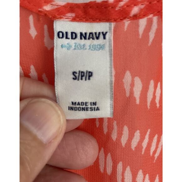 Old‎ Navy Tank Top Womens Size Small Orange Sheer Chiffon Boho Festival Beachy - Picture 5 of 9